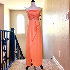 Prom dress/evening gown/peach maxi dress/brand new